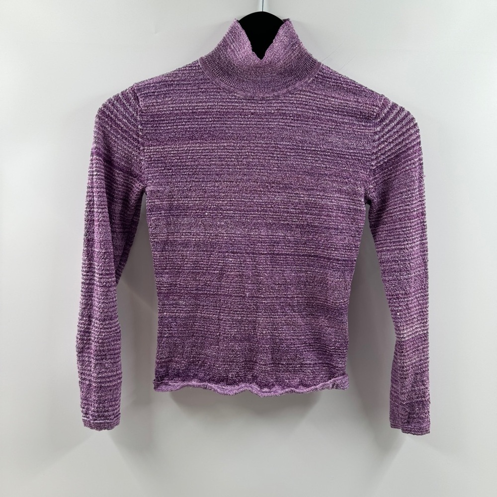 Nine West Purple Turtleneck Long Sleeve Top Size Small